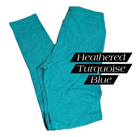 NWOT LulaRoe OS Soft Leggings One Size  2-10 Small-Large Heathered Turquoise - Picture 1 of 12